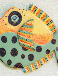 donna milton – green, yellow, orange fish