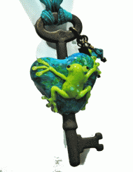 Key to my heart frog necklace