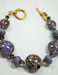 Purple frit bracelet