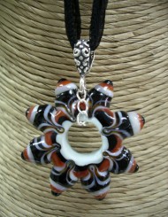 XL Black White and Brown Star Necklace