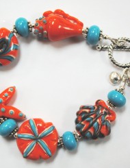 Coral & Aqua Starfish Bracelet