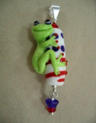 Patriotic Frog Pendant