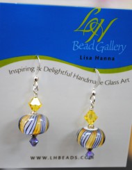 Purple and Yellow Swirl Earrings