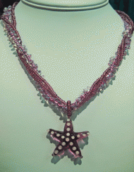 Purple beaded starfish necklace