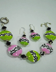 Lime and pink zebra set