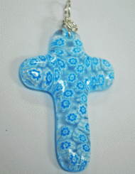 Aqua Millefiori Cross