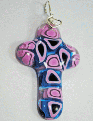 purple blue millefiori cross