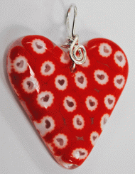 red heart millefiori pendant