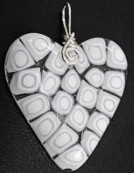 White millefiori heart