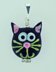 Black Cat Face Pendant