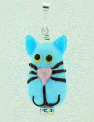 Blue Cat Face Pendant