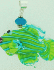 Large Striped Aqua & Lime Fish