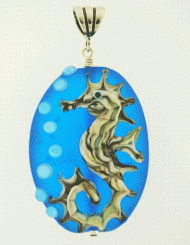 Etched Seahorse Pendant