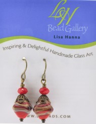 Red Swirl Diamond Earrings