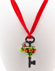 Key to my Heart flower Necklace