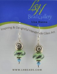 Green Stripe Nautilus Earrings