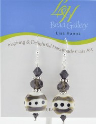 Creme Black Dot Earrings