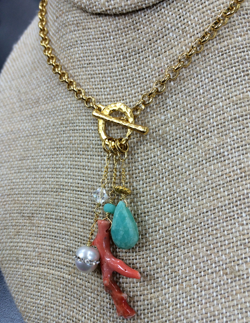 Fun Necklace using gold chains