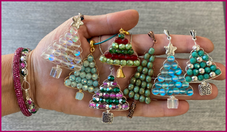 Whimsical Wired Christmas Tree Pendant