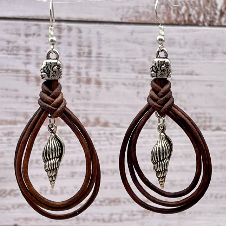 Braided Fishtail Leather Earrings