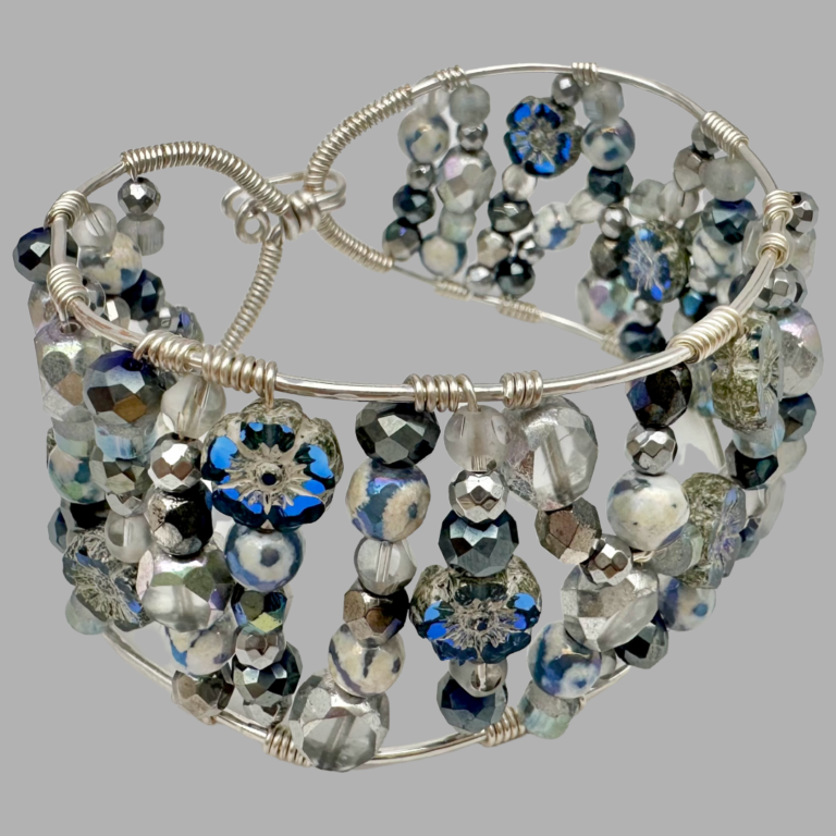 NEW- Free Form Beaded Wire Cuff