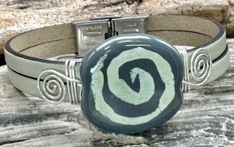 Focal Wire Wrap Leather Bracelet