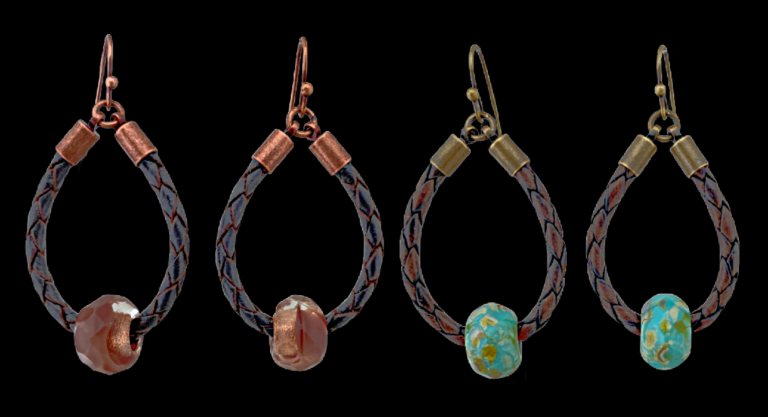 Walk-In-Workshop Braided Leather Earrings