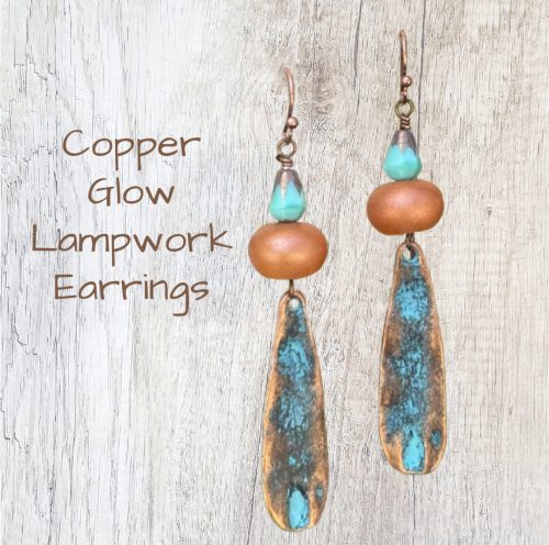 Copper Glow Lampwork Earrings - SOLD