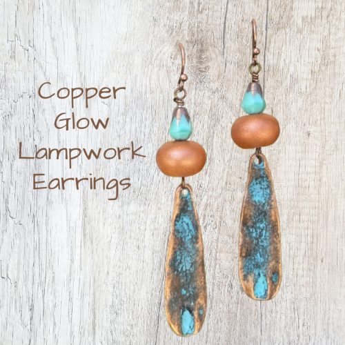 Copper Glow Lampwork Earrings - SOLD
