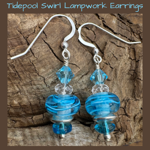 Tidepool Swirl Lampwork Earrings