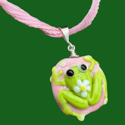 Daisy Hopper Lampwork Necklace - SOLD