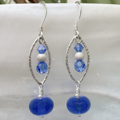 Blue Horizon Lampwork Earrings