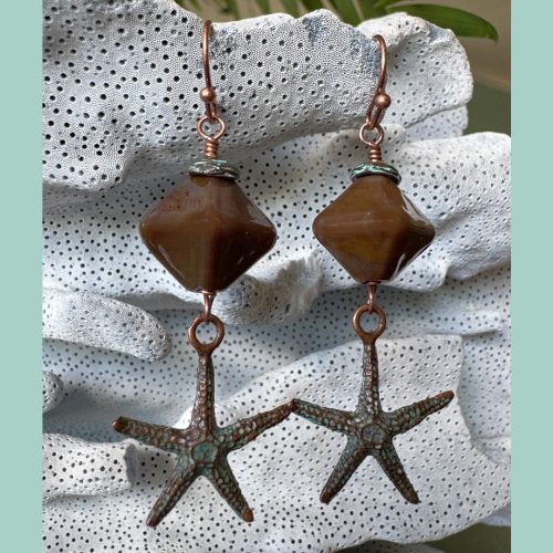"Coastal Antiquity" Lampwork Earrings