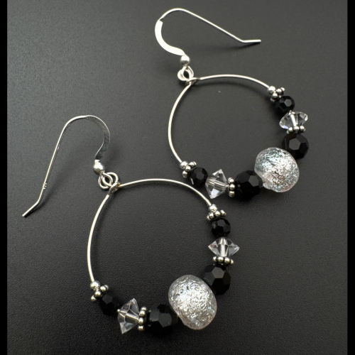 Crystal Nightfall Lampwork Earrings