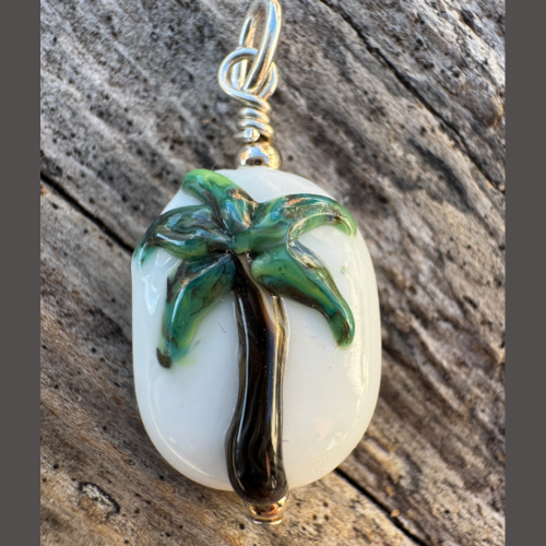 Little Island Palm Lampwork Pendant