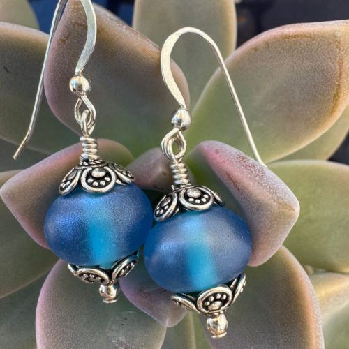Ocean Mist Lampwork Earrings - SOLD
