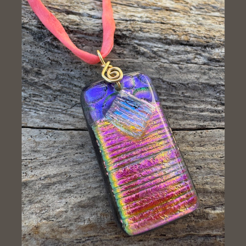 Dichroic Glass Pendant - Sunset Mirage