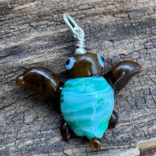 "Tiny Finn" Mini Lampwork Sea Turtle