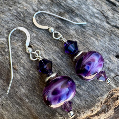 Violet Dreams Lampwork Earrings