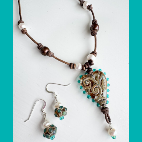 Driftwood Heart Lampwork Set