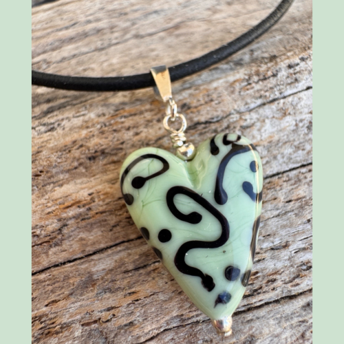 Form & Flow - Lampwork Abstract Heart Necklace