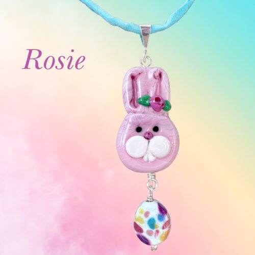 Rosie - Lampwork Bunny Necklace