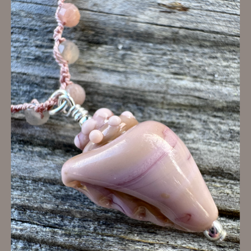 Sun-Kissed Lampwork Conch Necklace