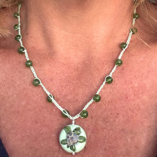 Seafoam Sanctuary Turtle Lampwork Necklace