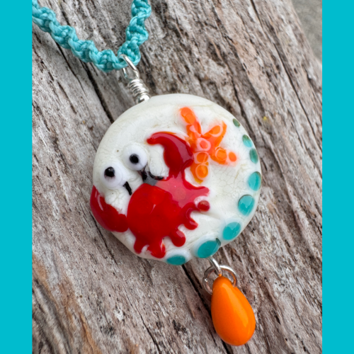 Tidepool Crab Lampwork Necklace