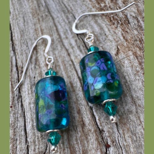 Mermaid Garden Lampwork Earrings
