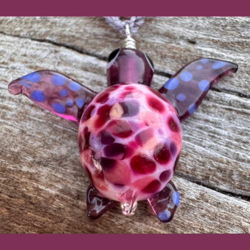Berry Bay Lampwork Sea Turtle Necklace