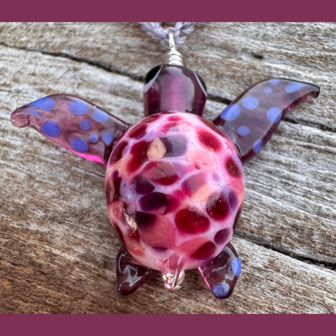 Berry Bay Lampwork Sea Turtle Necklace