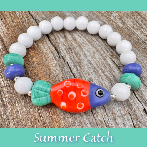 Summer Catch - Lampwork Fish Bracelet
